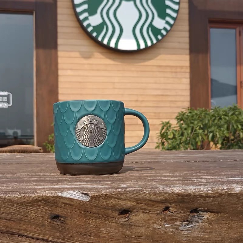 Quà tặng Ly sứ STARBUCKS  vảy cá dung tích 473ml