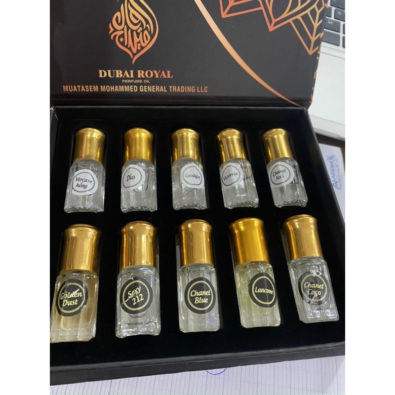 SET 10 TINH DẦU NƯỚC HOA DUBAI 10 x 3ml MINI | BigBuy360 - bigbuy360.vn