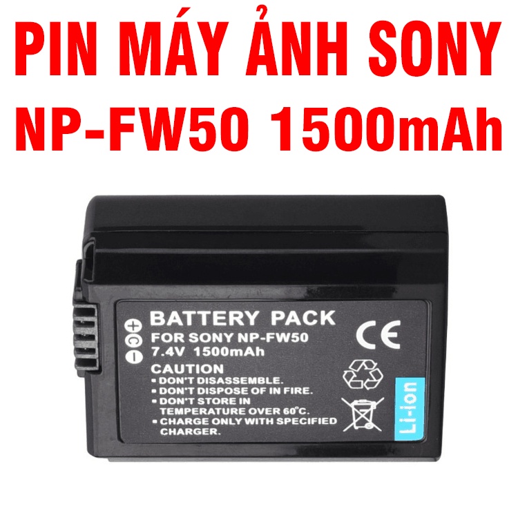 Pin NP-FW50 dành cho máy ảnh Sony tương thích: Sony Alpha 7, a7,  SLT‐A37, SLT‐A55V, Cyber‐shot DSC‐RX10, RX10 II