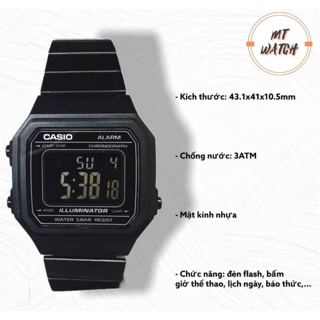 Đồng hồ nam CASIO B650 mặt vuông - điện tử giá tốt