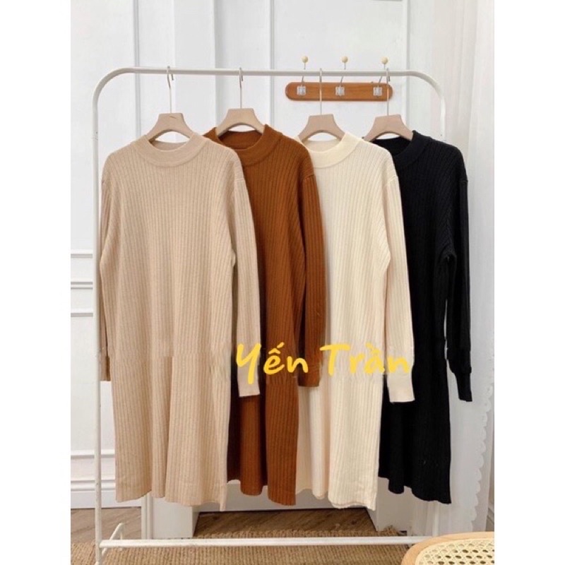 Váy Len Cổ 3 Phân Bầu Bí Mặc Đẹp | BigBuy360 - bigbuy360.vn