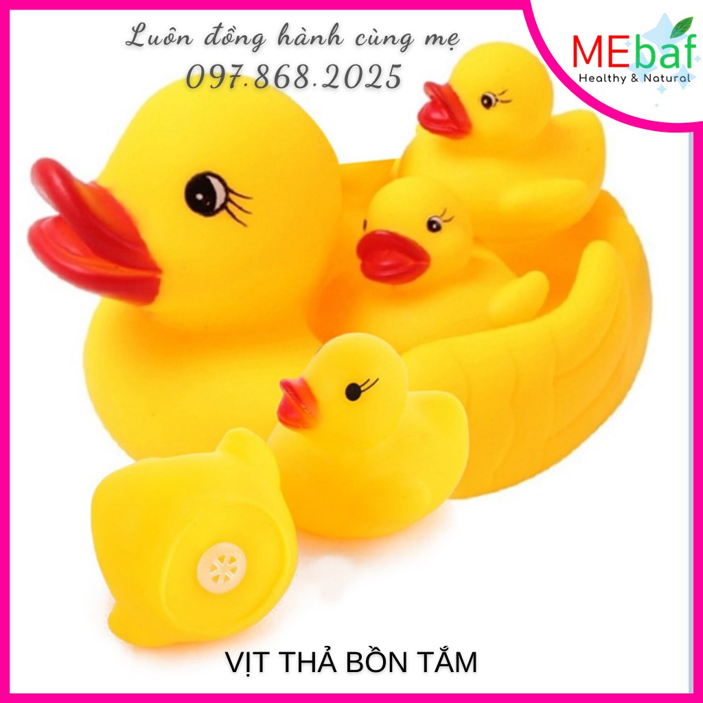 Vịt thả bồn tắm 1 mẹ 3 con cho bé