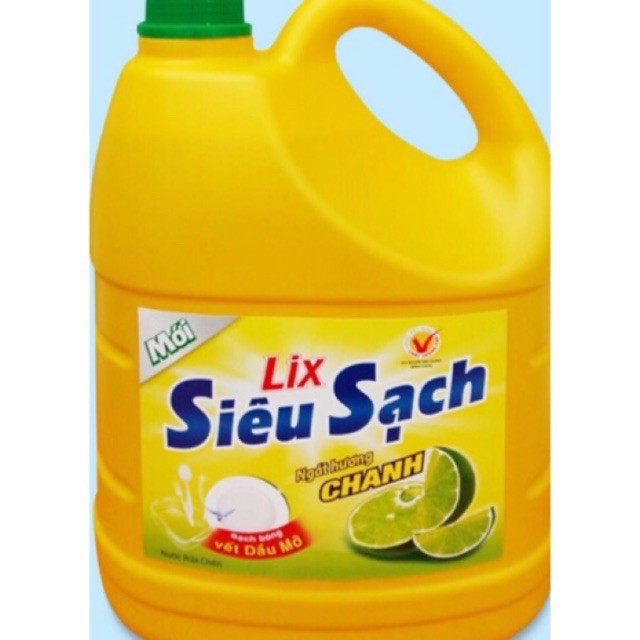 T Nước Rửa Chén Lix Siêu Sạch Hương Chanh Can 4kg 3