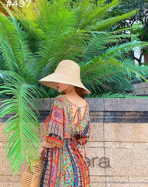 ĐẦM MAXI THỔ CẨM CỔ V TAY DƠI SANG CHẢNH ( KÈM ẢNH THẬT) | BigBuy360 - bigbuy360.vn