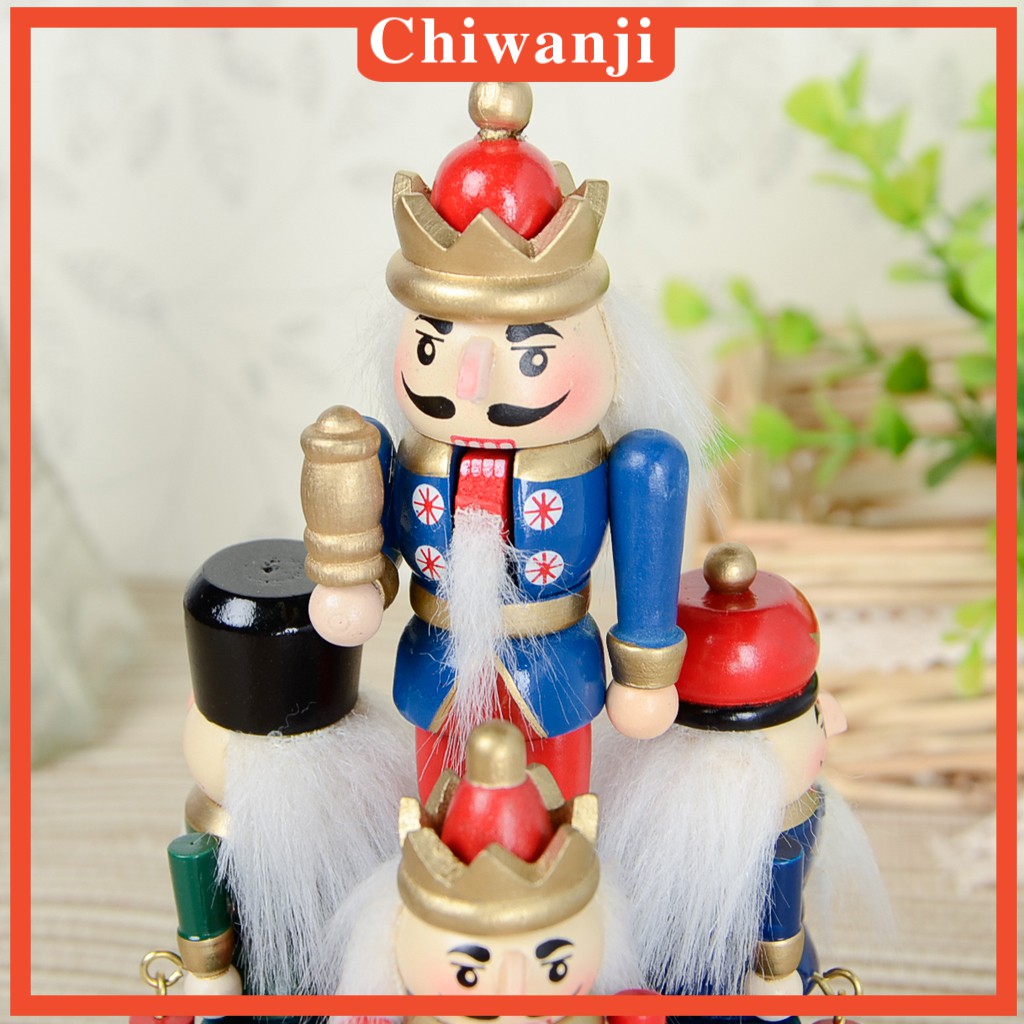 [CHIWANJI] Exquisite Painted Handcraft Wooden Nutcracker Music Box Gift Home Decor Display