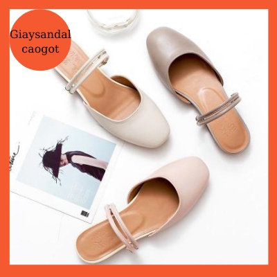 Dép sục đi 2 kiểu bít mũi vuông da rosa SD-0233, giấyndalcaogot