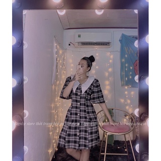 ĐẦM CARO CỔ TRẮNG [BIGSIZE 60-90KG]