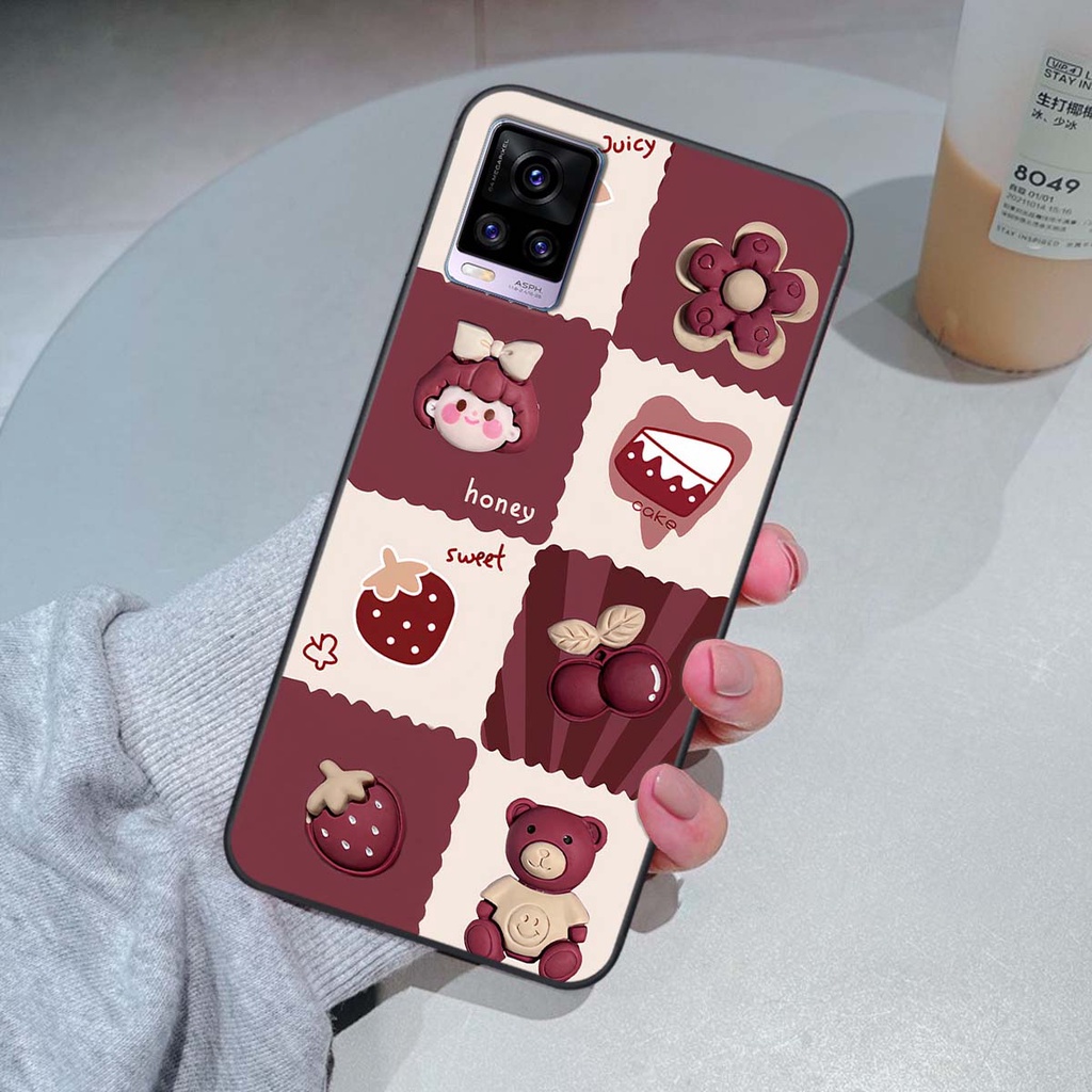 Ốp Vivo V20 in hình trái tim, caro kẹo ngọt đầy cá tính siêu đẹp siêu chất