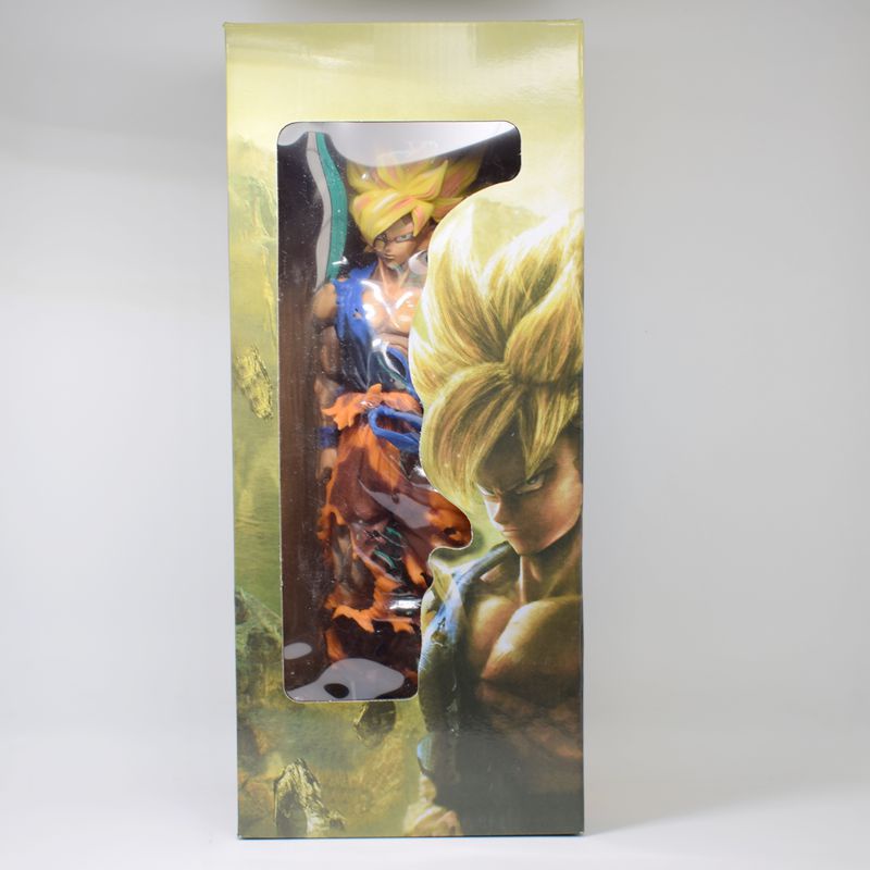 [35cm] Mô Hình tượng Nhân Vật Son Goku Super Saiyan SMSP bản màu 2D manga dimension Figure Goku Dragon Ball ss2 SMSP
