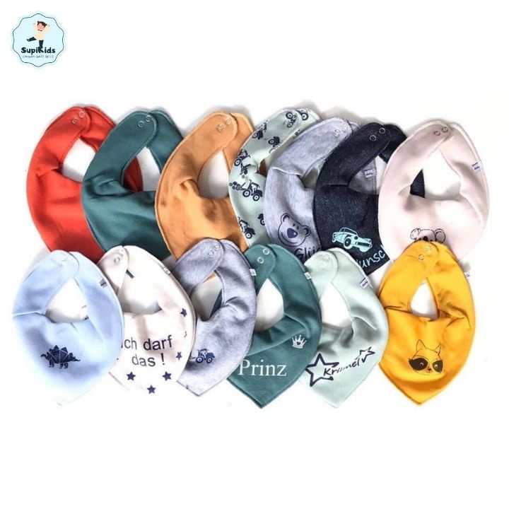 Yếm Pippi 3 Lớp Chống Thấm Xuất Đan Mạch Cho Bé Từ 0 - 4 Tuổi - SUPIKIDS