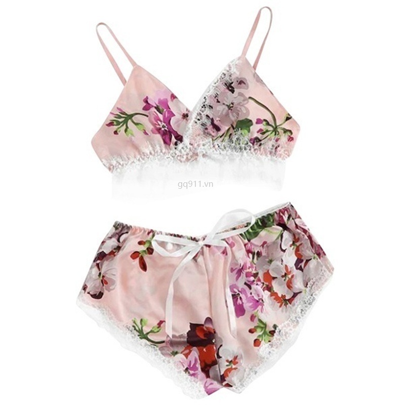Set Đồ Ngủ Áo Dây Sát Nách Cổ Chữ V + Quần Sọt