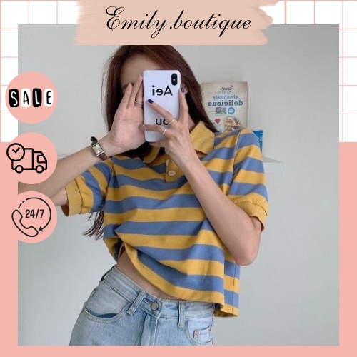 Áo ngắn tay 👚CHẤT LEN GÂN MỎNG NHẸ CỰC ĐẸP 👚áo thun len hai màu kết hợp xinh xắn trẻ trung