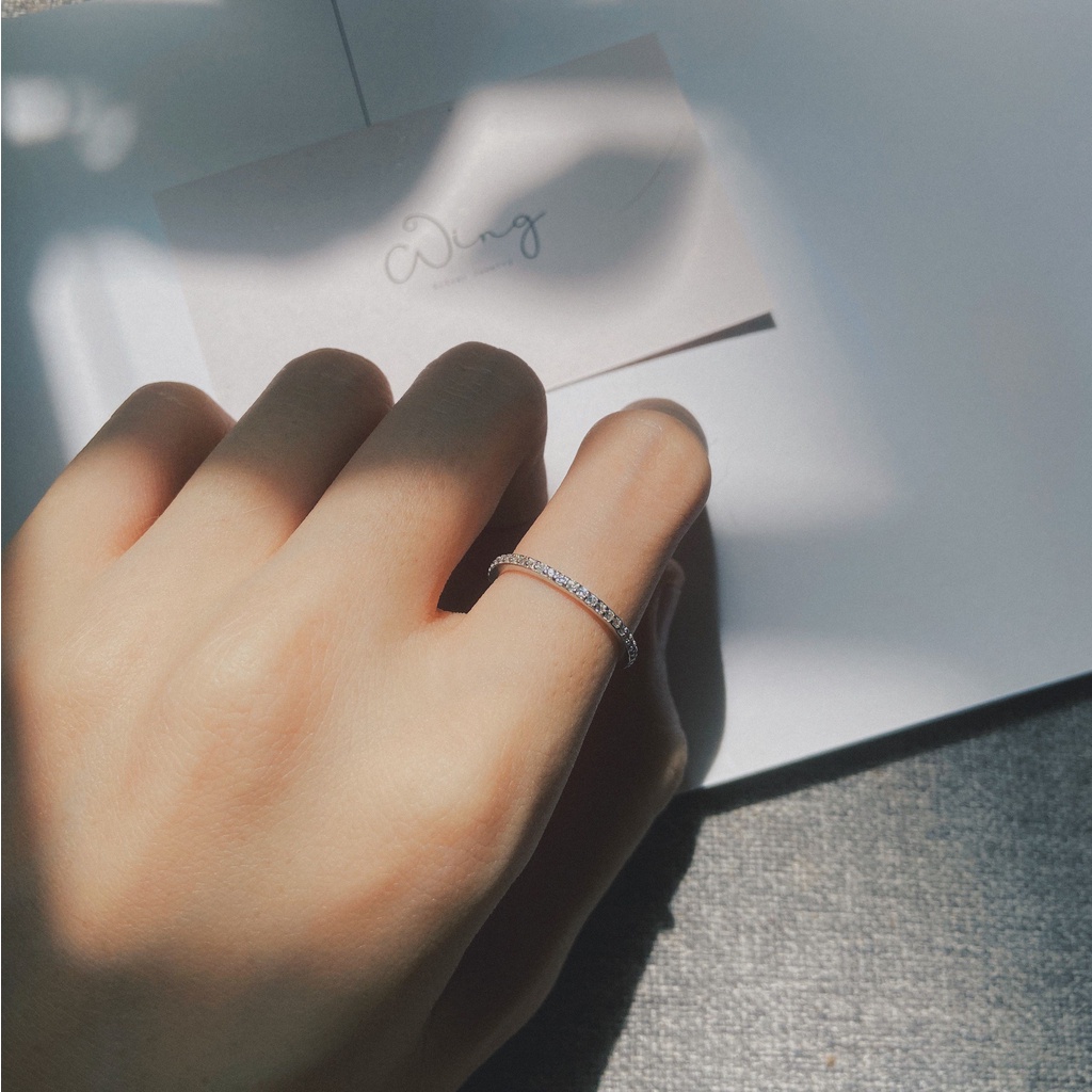Nhẫn viền đá - trang sức bạc The Wing Silver
