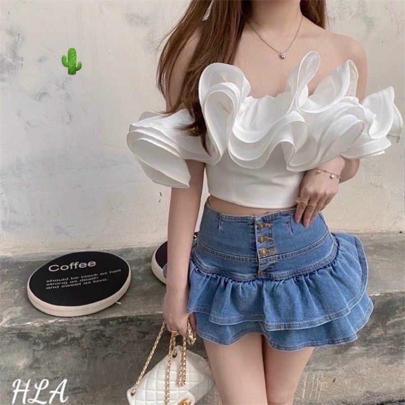 CHÂN VÁY JEAN 2 TẦNG (có lót bên trong) -PC ALOHASHOP91