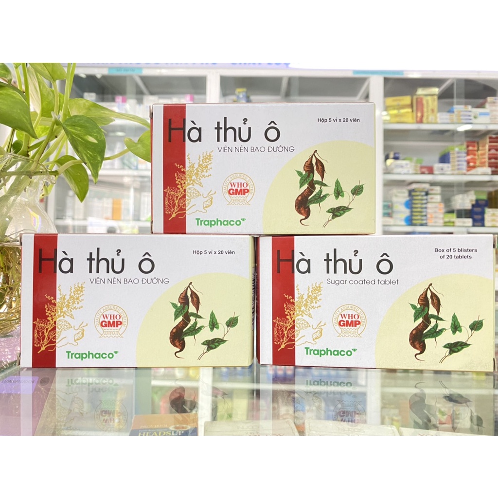 - Viên bao đường HÀ THỦ Ô TRAPHACO H100v - Bổ huyết, bổ can thận, làm đen râu tóc