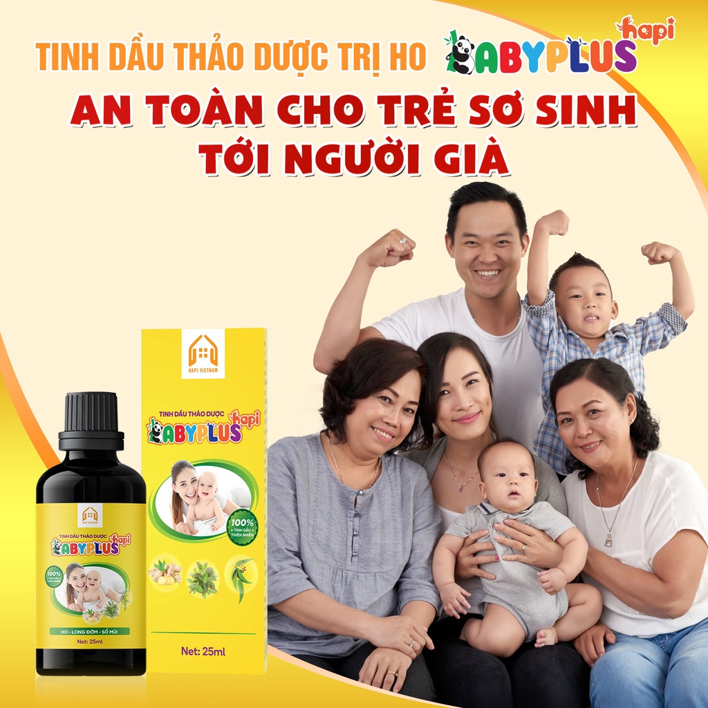 Tinh Dầu Thảo Dược Babyplus Hapi, Sạch Long Đờm, Hết Ho, Sổ Mũi