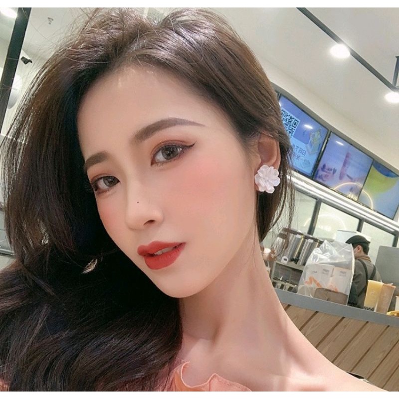 Khuyên bông hoa tai nữ phong cách Hàn Quốc