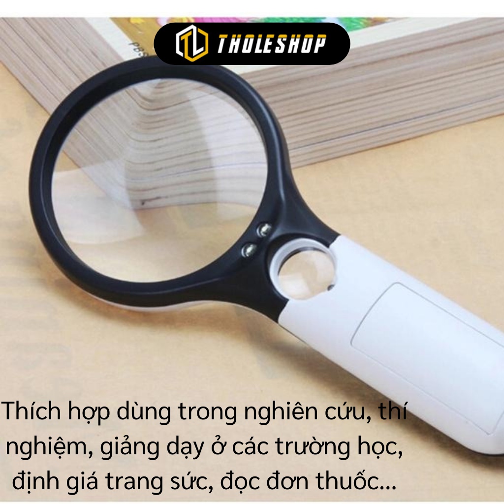 Kính Lúp - Kính Lúp Cầm Tay 6902-B Có Đèn Led Siêu Sáng Size To, Tay Cầm Nhựa 8829