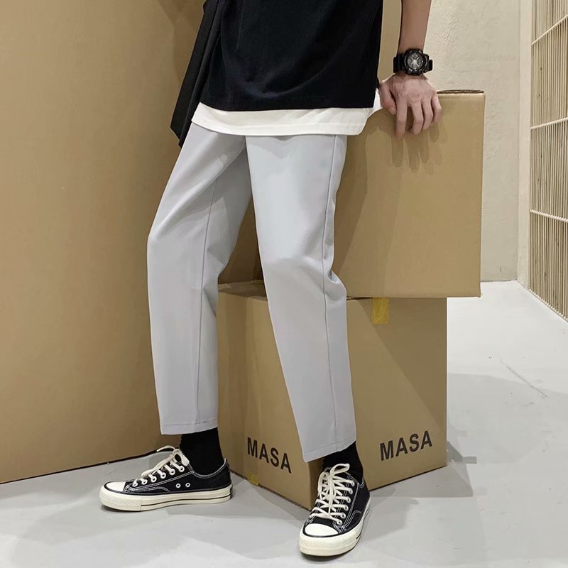 Quần dài lưng cao dáng rộng thời trang phong cách Hàn Quốc cá tính cho phái nam