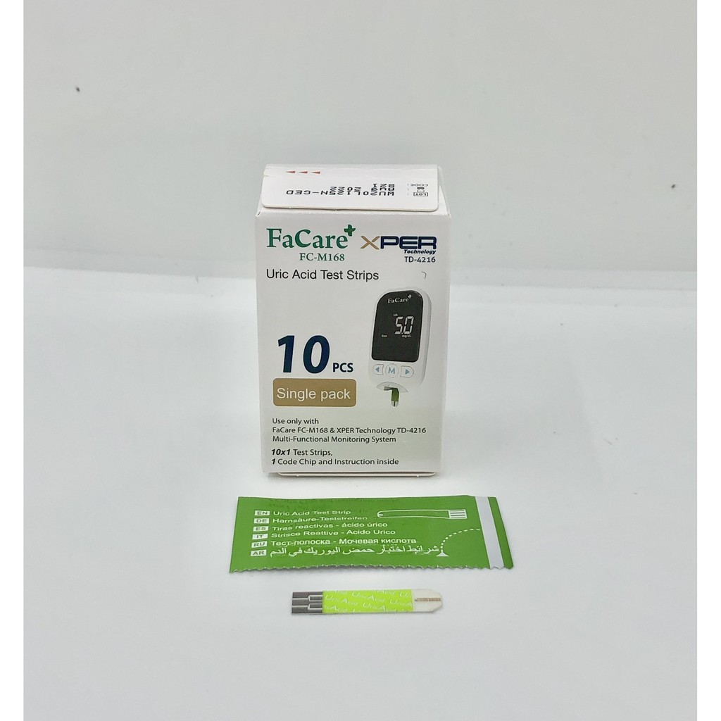 (HSD T4/2023) Que thử Axit Uric dành cho Máy đo đa năng Facare 5 trong 1 FC-M168 (TD-4216) - Tặng miễn phí kim lấy