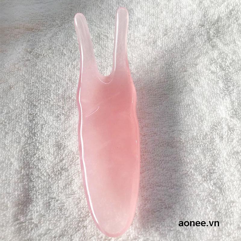 1 Dụng Cụ Mát Xa Mắt Hình Chữ Y Bằng resin Sáp Ong Tự Nhiên Màu Xanh Lá Đậm