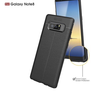 Ốp lưng dẻo cho Galaxy Note 8 vân giả da Auto Focus