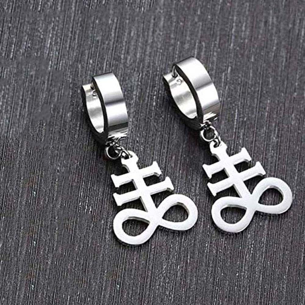 Bông Tai Hình Thánh Giá Thời Trang Dành Cho Nam|Bông Tai Thép Titan Màu Sắc Hình Thánh Giá