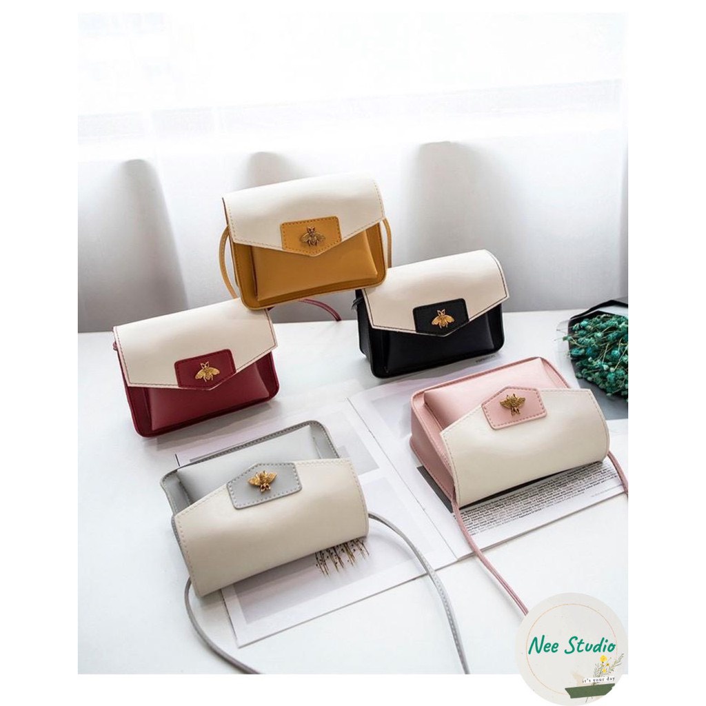 Túi nữ đeo chéo nữ đính con ong cute, nhỏ nhắn