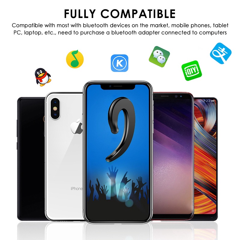 Tai Nghe Bluetooth Y12 Truyền Âm Qua Xương Không Cần Tai Cho Android&IOS
