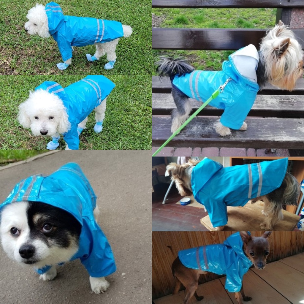 Áo mưa có mũ trùm bằng da pu độc đáo cho thú cưng