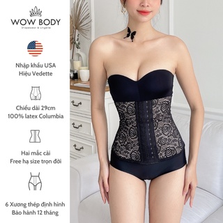 Gen nịt bụng latex phủ ren Vedette 132