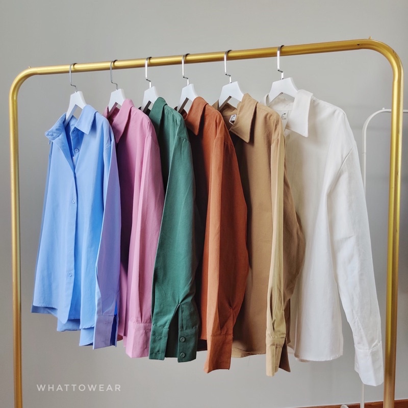 Áo sơ mi oversize chất kaki unisex