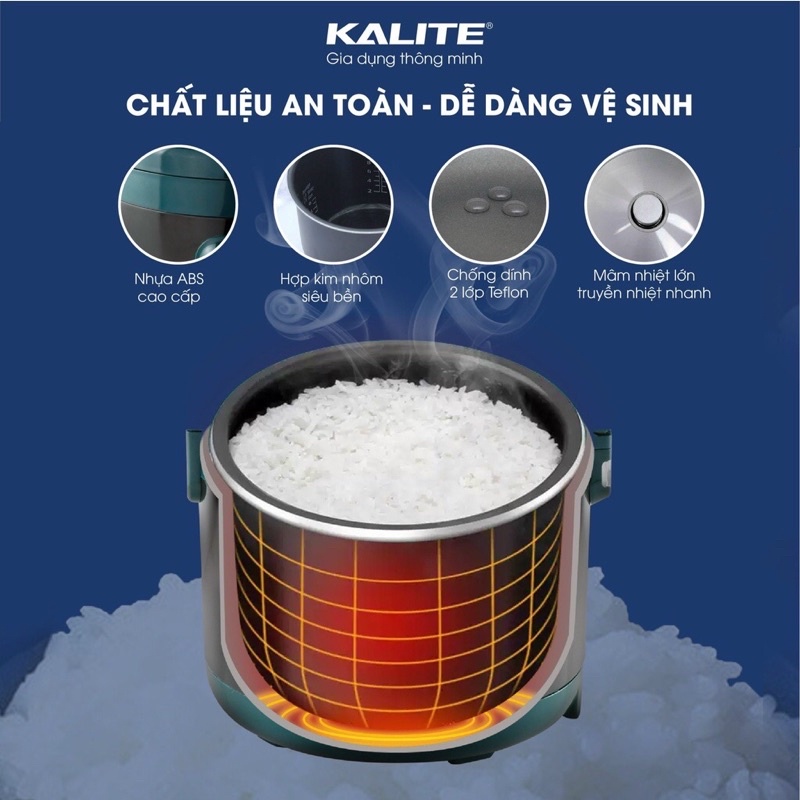 NỒI CƠM ĐIỆN CƠ 1,8L KALITE KL-619 BẢO HÀNH CHÍNH HÃNG 12 THÁNG