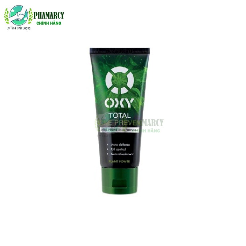 Sữa rửa mặt nam ngăn ngừa mụn hương trà xanh OXY TOTAL tuýp 100g
