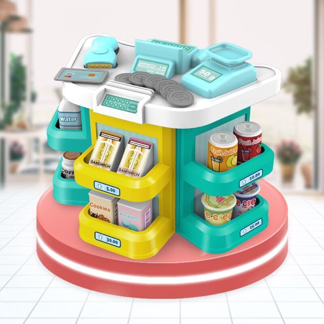 Quầy siêu thị bán hàng mini - Đồ chơi đầy nhà