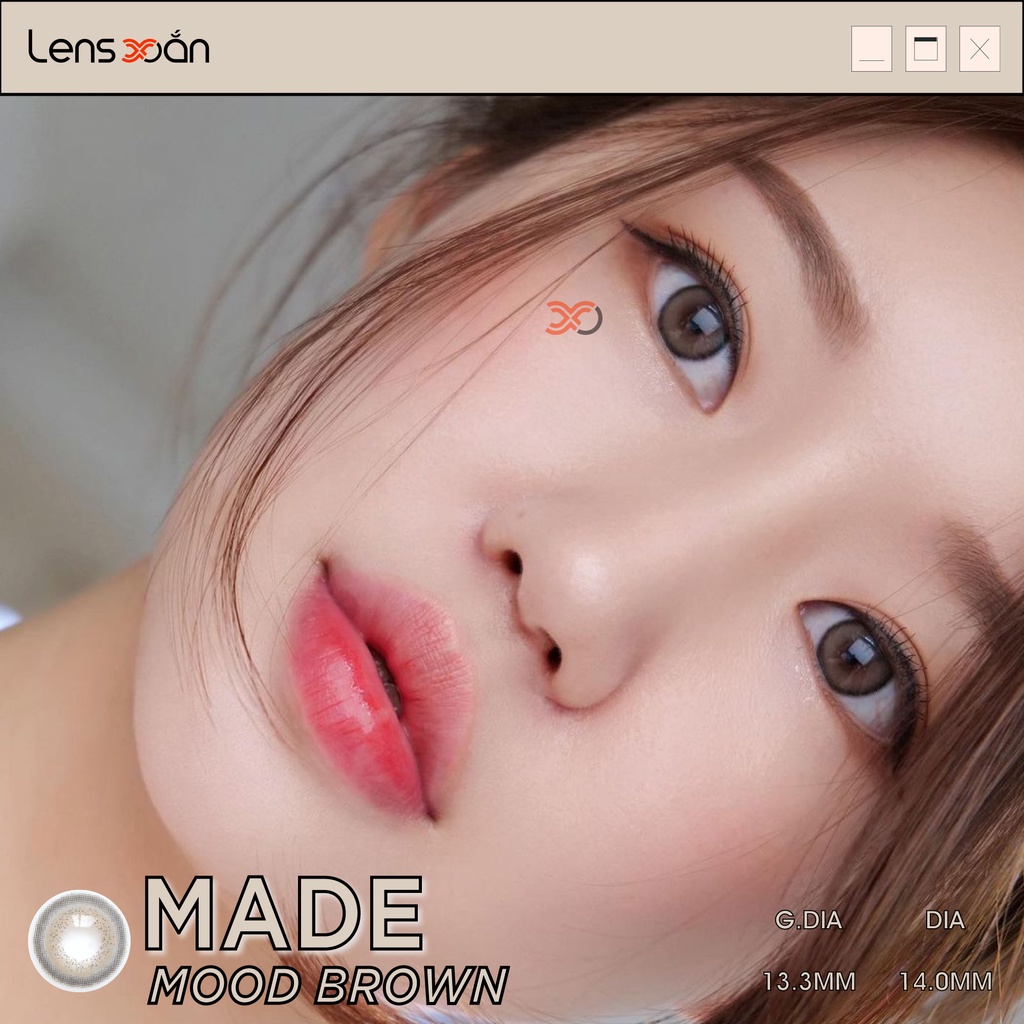 KÍNH ÁP TRÒNG MADE MOOD BROWN CỦA IDOL LENS : LENS XÁM ÁNH NÂU VIỀN SÁNG TÂY HẠN 12 THÁNG CÓ ĐỘ CẬN LỆCH | LENS XOẮN