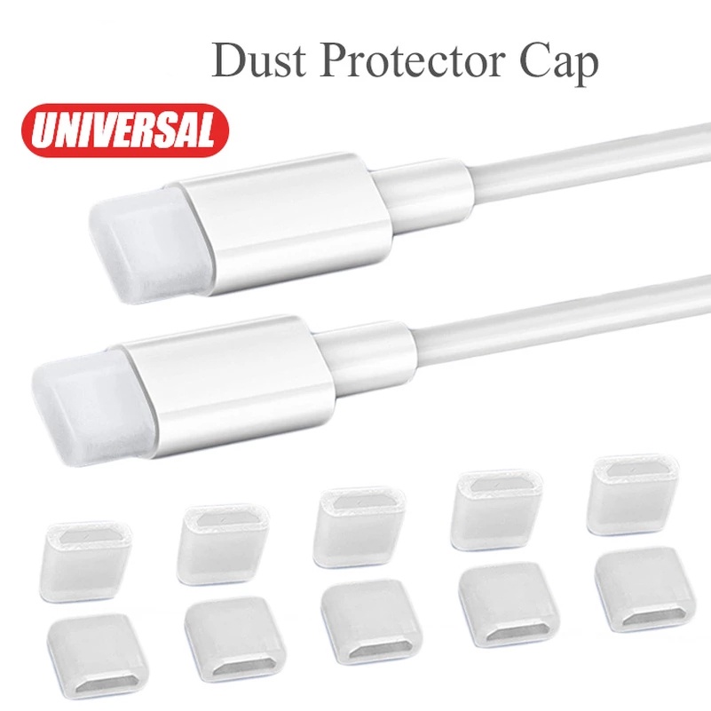 Nắp Silicon Trong Suốt Bảo Vệ Dây Cáp Sạc Micro USB Chống Bụi Đa Năng Ốp