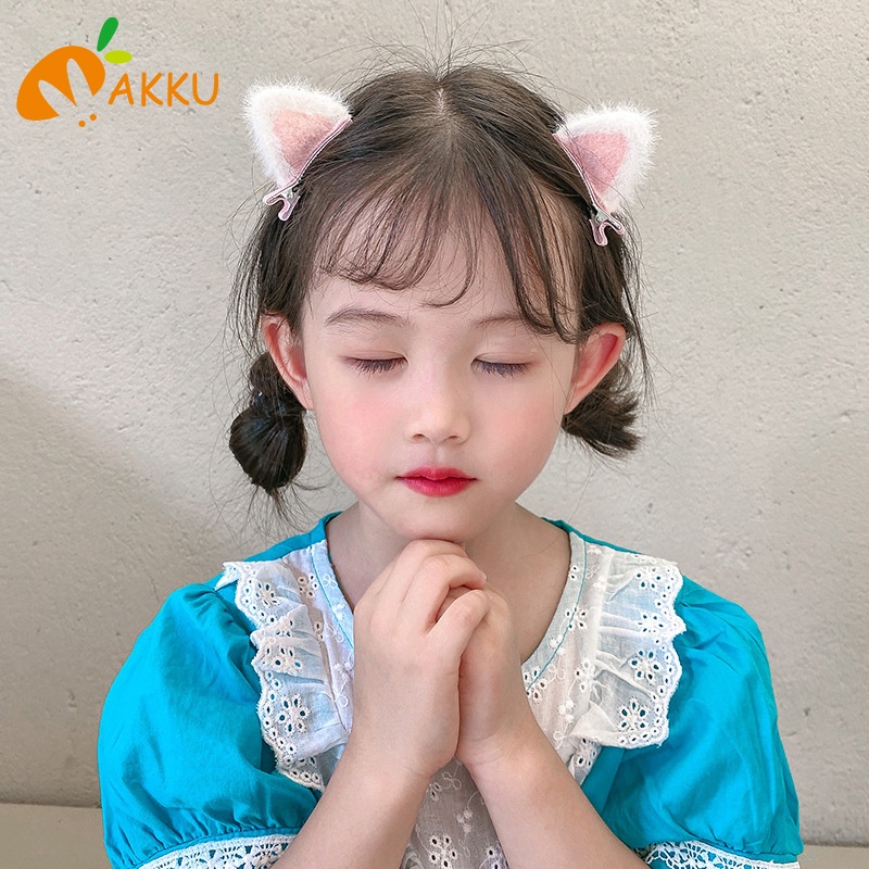 Kẹp tóc cho cô gái Hairclip babygirl Kẹp tóc trẻ em chân thỏ Phim hoạt hình Macaron Headdress AKKU