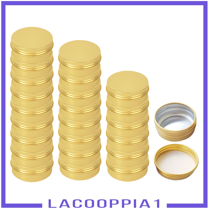 [LACOOPPIA1] 24Pcs 15ml Tin Cans Screw Lid Round Aluminum Case Containers Versatile Uses