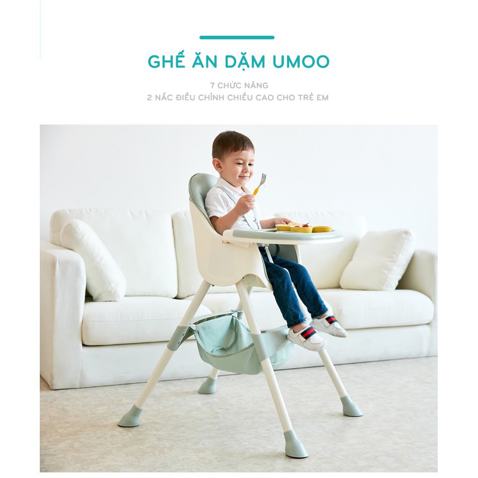 Ghế ăn dặm điều chỉnh độ cao Umoo - Socnaubaby