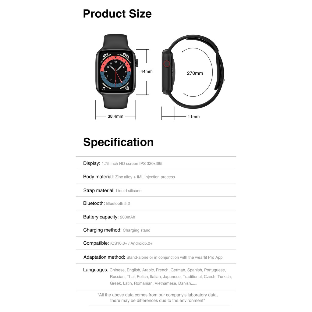 Hw22 Smart Watch 1.75 Inch Convenient Connection Custom Wallpaper Health Monitor Smartwatches For IOS Android