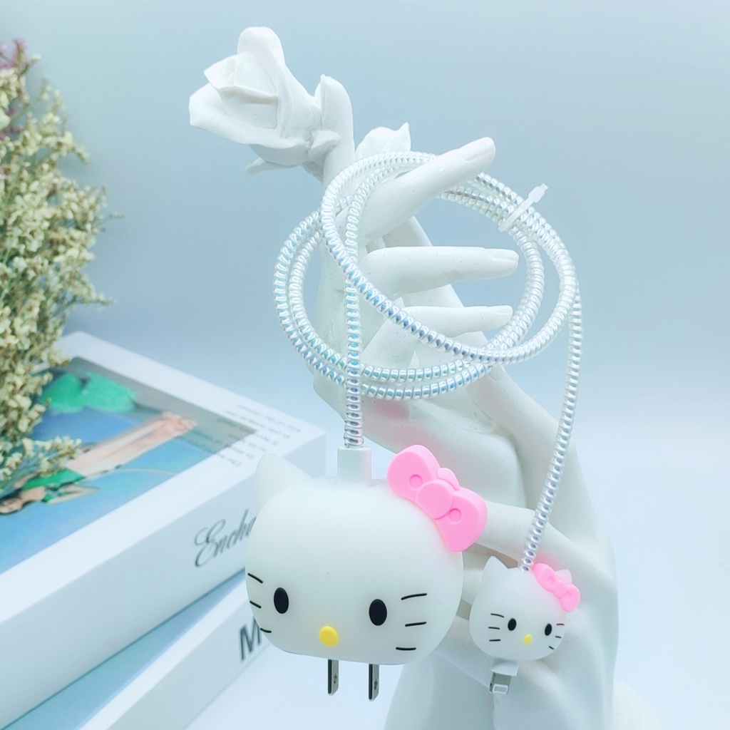 Cartoon silicone sleeve compatible for apple iphone charger cartoon silicone protective shell headphone cable data cable protective sleeve