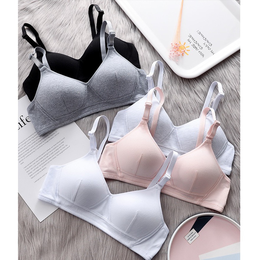 Áo lót ngực nữ sinh viên áo Bralette AL45 chất cotton mút mỏng mềm mát phom gom ngực đẹp