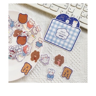 Sticker hình dán gấu dễ thương (set 40 miếng) ST001