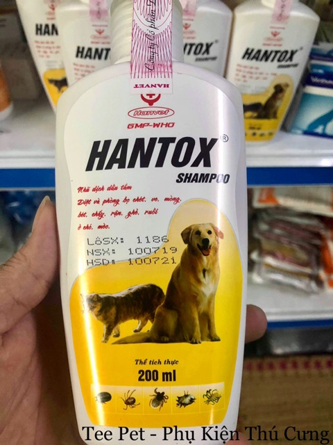 SỮA TẮM HANTOX DIỆT BỌ CHÉT , VE , RẬN TRÊN CHÓ MÈO