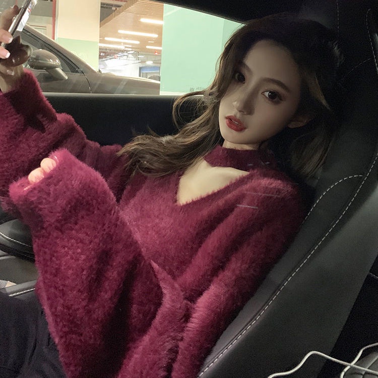 COZOK Áo sweater Tay Dài Dáng Rộng Thời Trang Dễ Phối Đồ