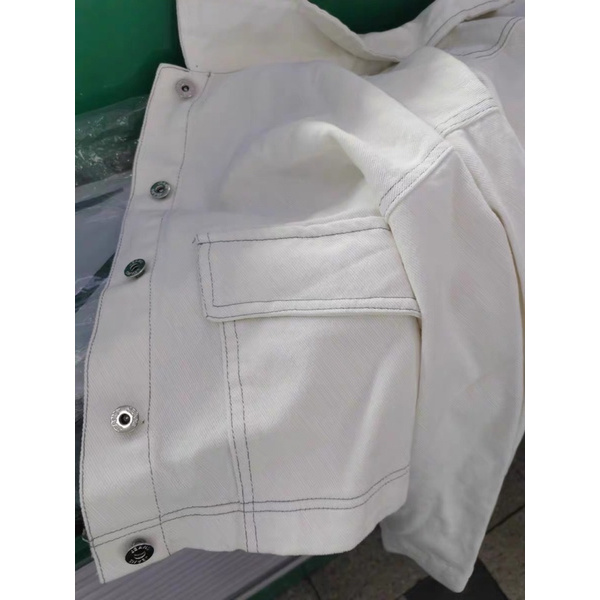 ÁO KHOÁC BÒ JEAN TRẮNG DÀI TAY