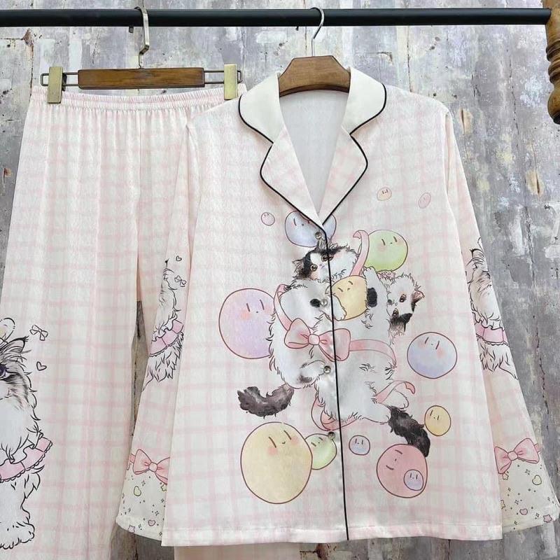 Đồ Bộ Cao Cấp 2CE MÃ MÈO NƠ HỒNG