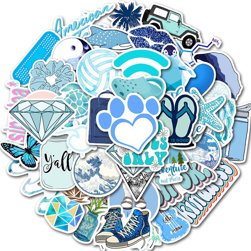 100 Sticker dán hoạt hình nhiều mẫu chống nước, dán mũ bảo hiểm vali laptop dễ thương