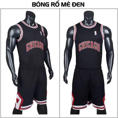 Bộ đồ bóng rổ Chicago Bulls đen CP Sports nam nữ